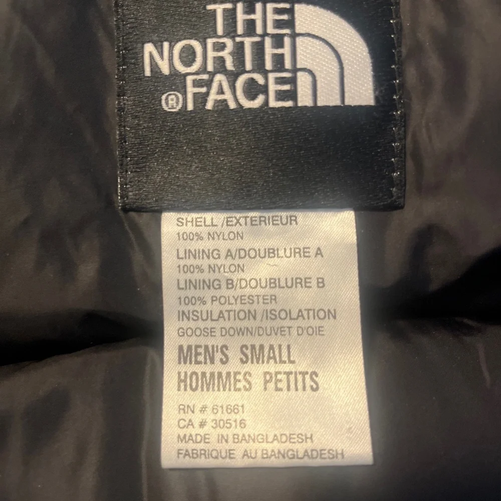 The North Face Coat Mens Small Hommes Petits Navy Goose Down Hooded Parka